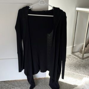Splendid waffle knit hoodie cardigan